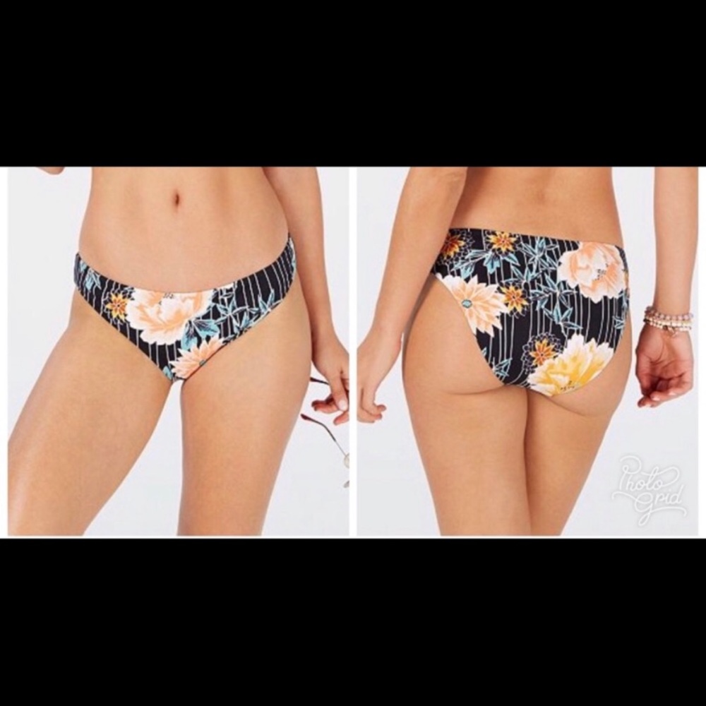 Bar III Floral Stripe Bikini Bottoms